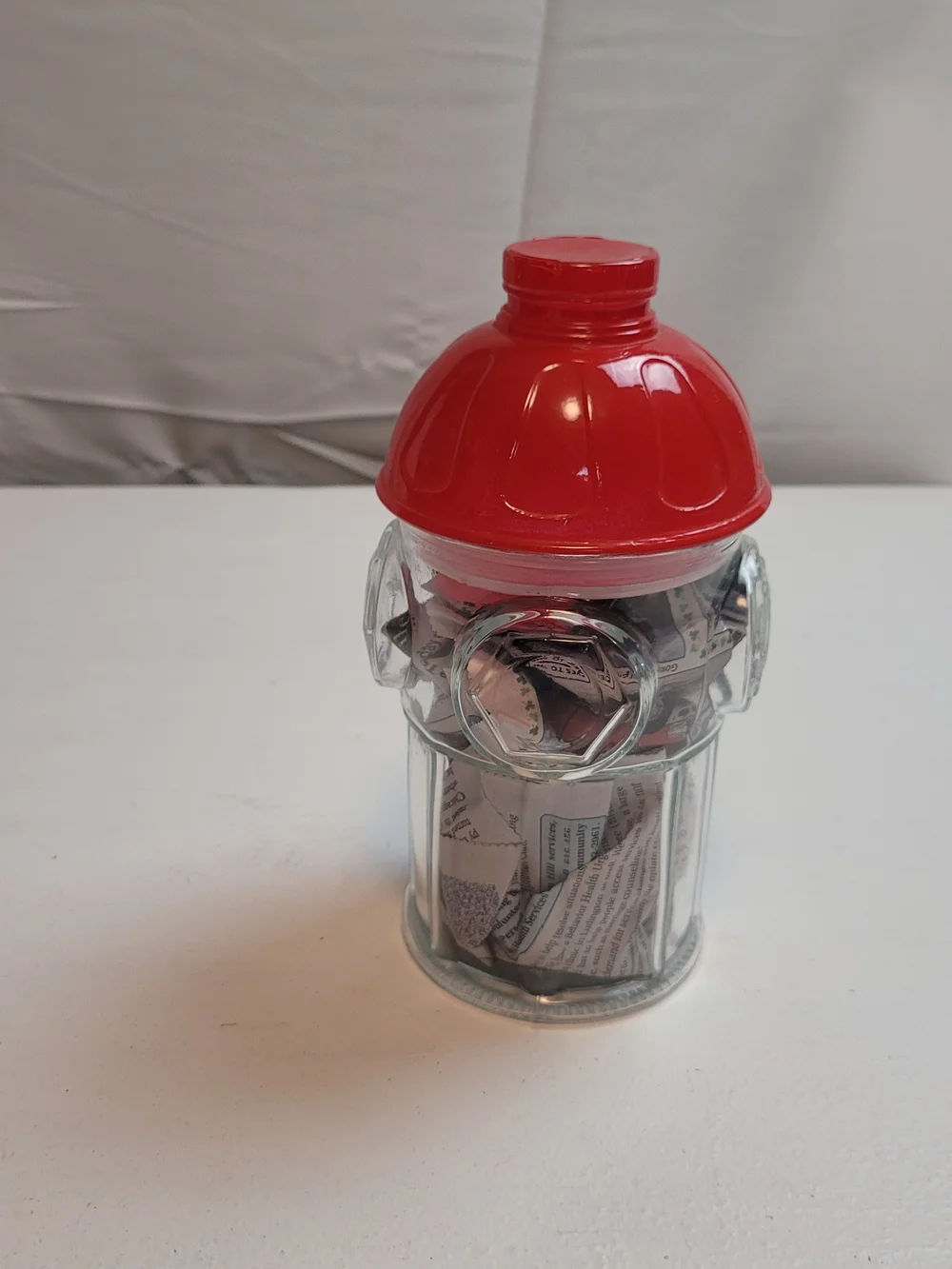 Clear Glass Canister with Red Lid